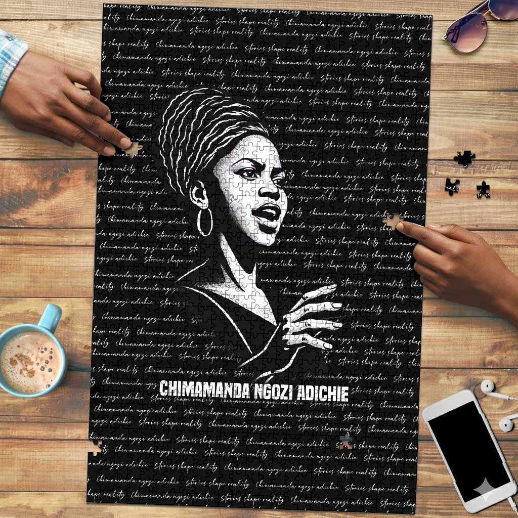 Chimamanda Ngozi Adichie Puzzle with Expressive Speaking Portrait, Stories Shape Reality - Wonder Print Shop