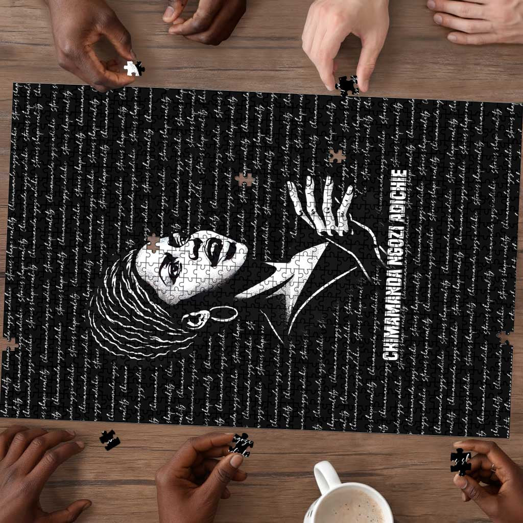 Chimamanda Ngozi Adichie Puzzle with Expressive Speaking Portrait, Stories Shape Reality - Wonder Print Shop