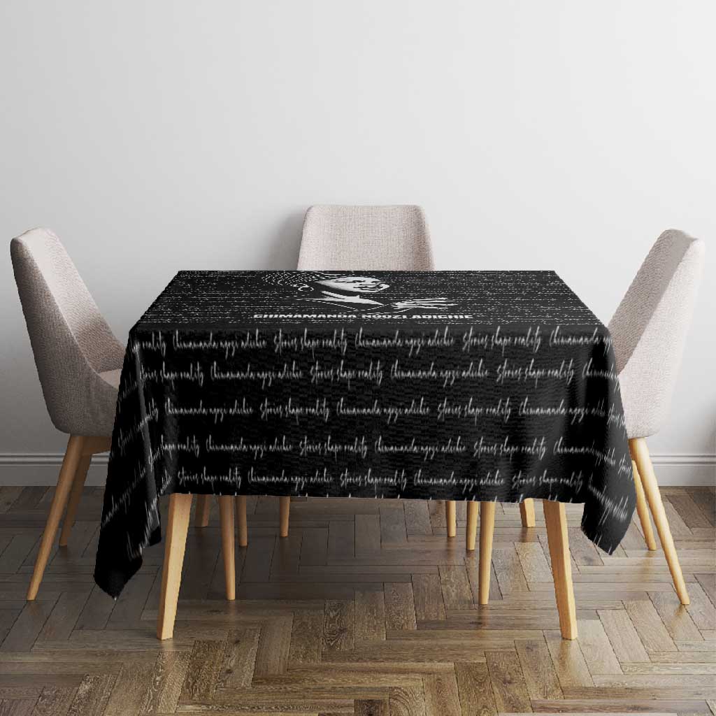Chimamanda Ngozi Adichie Tablecloth with Expressive Speaking Portrait, Stories Shape Reality - Wonder Print Shop