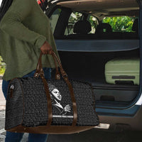 Chimamanda Ngozi Adichie Travel Bag with Expressive Speaking Portrait, Stories Shape Reality - Wonder Print Shop