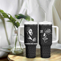 Chimamanda Ngozi Adichie Tumbler With Handle with Expressive Speaking Portrait, Stories Shape Reality - Wonder Print Shop