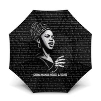 Chimamanda Ngozi Adichie Umbrella with Expressive Speaking Portrait, Stories Shape Reality - Wonder Print Shop