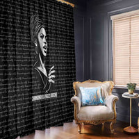 Chimamanda Ngozi Adichie Window Curtain with Expressive Speaking Portrait, Stories Shape Reality - Wonder Print Shop