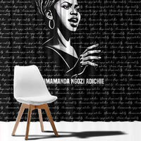 Chimamanda Ngozi Adichie Window Curtain with Expressive Speaking Portrait, Stories Shape Reality - Wonder Print Shop