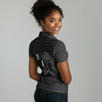 Chimamanda Ngozi Adichie Women Polo Shirt with Expressive Speaking Portrait, Stories Shape Reality - Wonder Print Shop