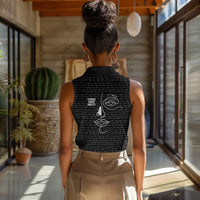 Chimamanda Ngozi Adichie Women Sleeveless Polo Shirt with Expressive Speaking Portrait, Stories Shape Reality - Wonder Print Shop