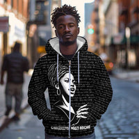 Chimamanda Ngozi Adichie Zip Hoodie with Expressive Speaking Portrait, Stories Shape Reality - Wonder Print Shop