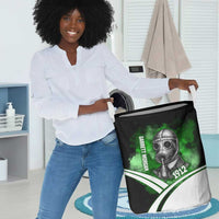 Garrett Morgan Laundry Basket with Gas Mask Invention Illustration, Inventing to Save Lives Quote - Wonder Print Shop