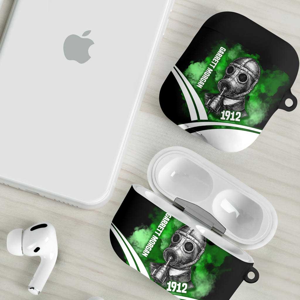 Garrett Morgan AirPods Case with Gas Mask Invention Illustration, Inventing to Save Lives Quote - Wonder Print Shop