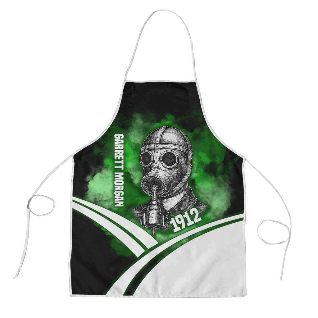 Garrett Morgan Apron with Gas Mask Invention Illustration, Inventing to Save Lives Quote - Wonder Print Shop