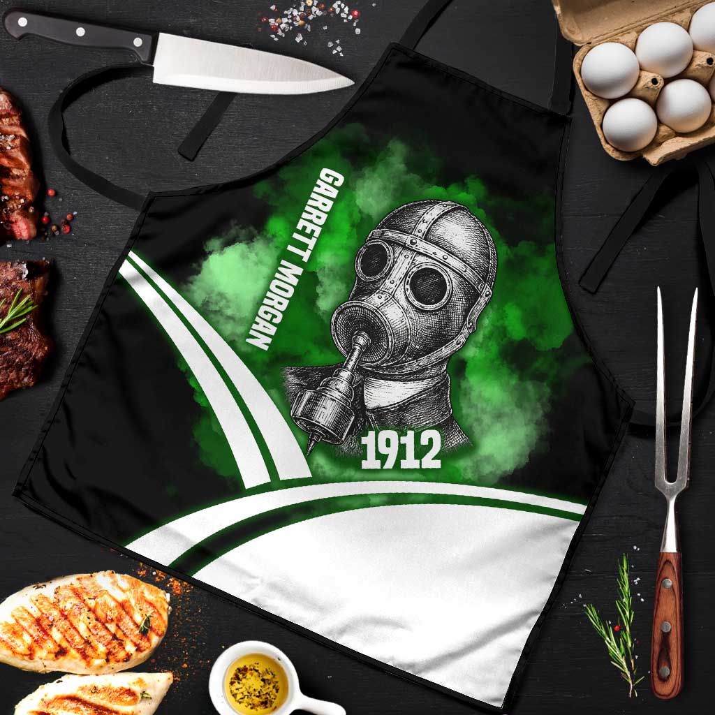 Garrett Morgan Apron with Gas Mask Invention Illustration, Inventing to Save Lives Quote - Wonder Print Shop