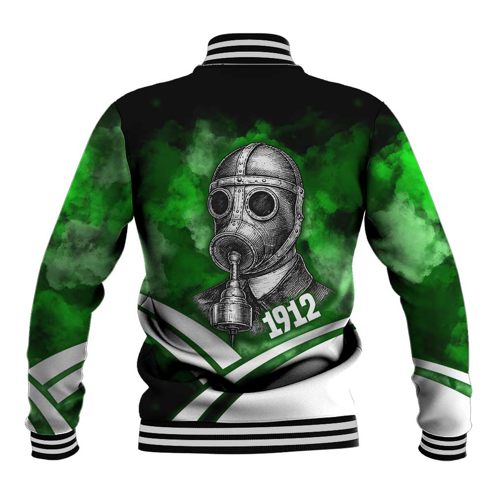 Garrett Morgan Baseball Jacket with Gas Mask Invention Illustration, Inventing to Save Lives Quote - Wonder Print Shop