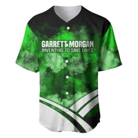 Garrett Morgan Baseball Jersey with Gas Mask Invention Illustration, Inventing to Save Lives Quote - Wonder Print Shop