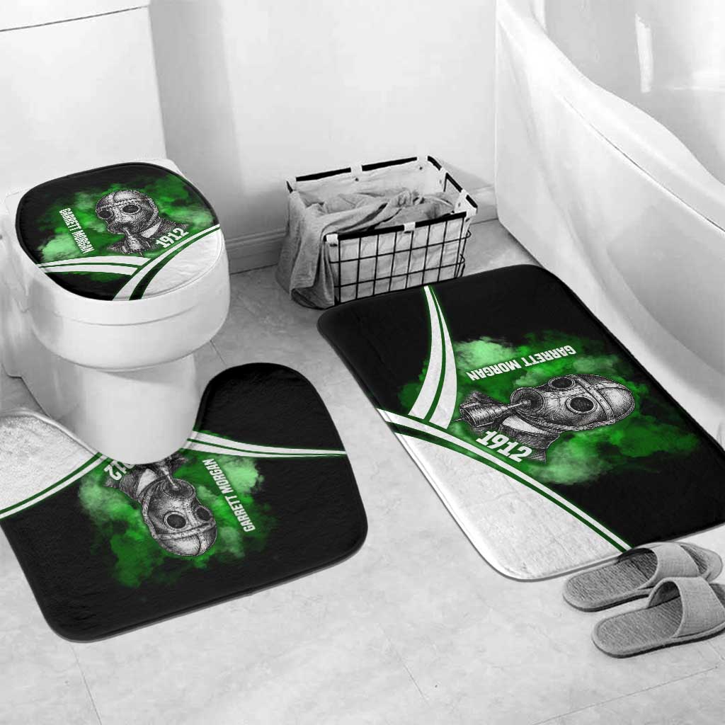 Garrett Morgan Bathroom Set with Gas Mask Invention Illustration, Inventing to Save Lives Quote - Wonder Print Shop
