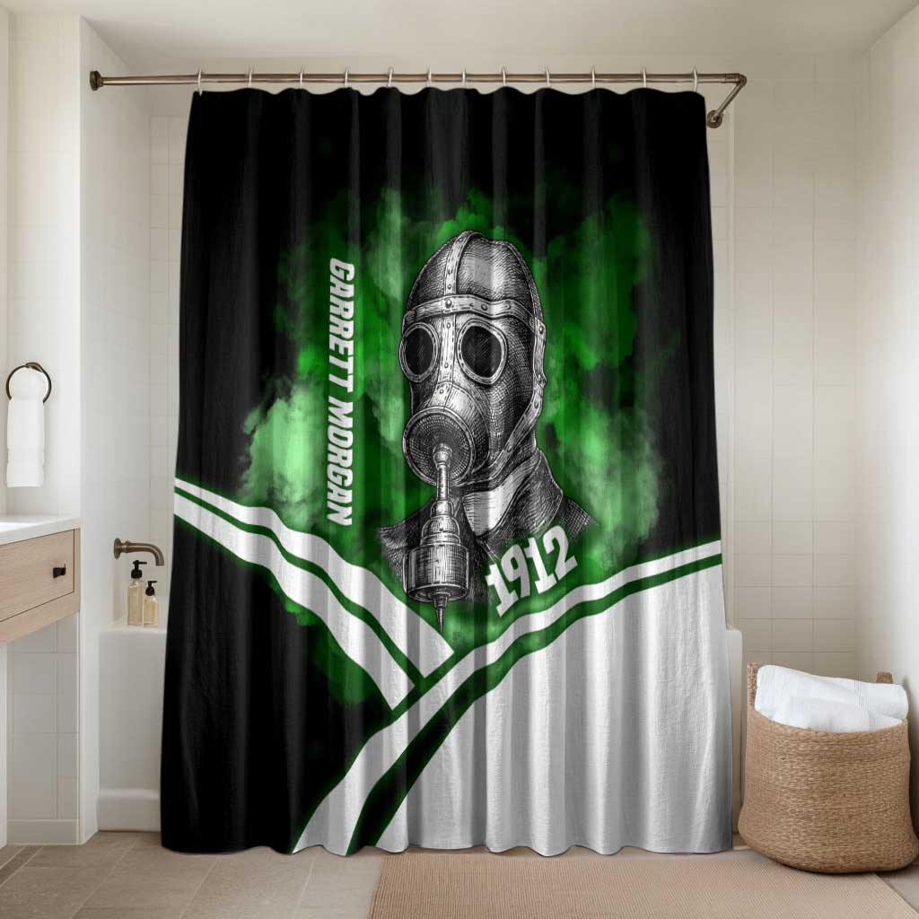 Garrett Morgan Bathroom Set with Gas Mask Invention Illustration, Inventing to Save Lives Quote - Wonder Print Shop