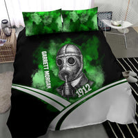 Garrett Morgan Bedding Set with Gas Mask Invention Illustration, Inventing to Save Lives Quote - Wonder Print Shop