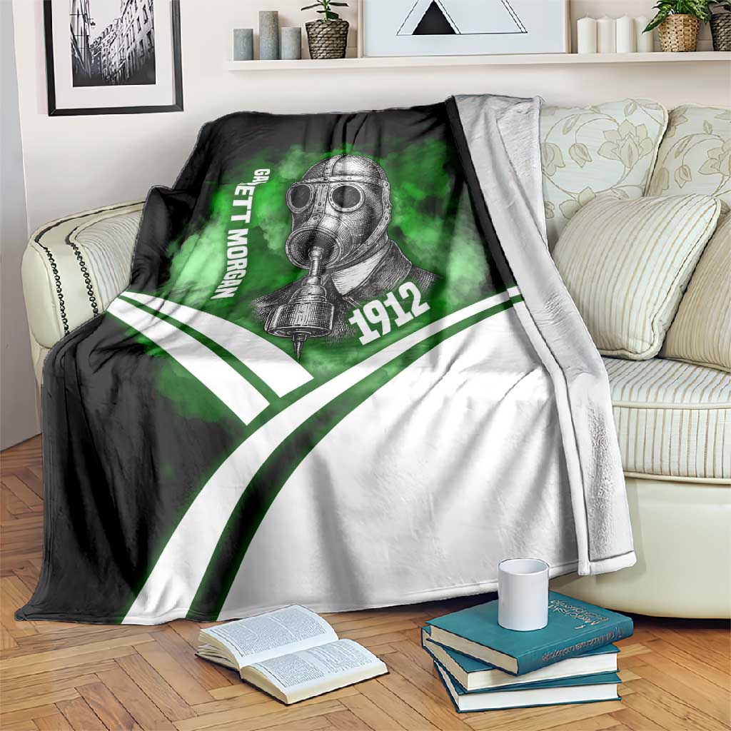 Garrett Morgan Blanket with Gas Mask Invention Illustration, Inventing to Save Lives Quote - Wonder Print Shop