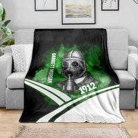 Garrett Morgan Blanket with Gas Mask Invention Illustration, Inventing to Save Lives Quote - Wonder Print Shop
