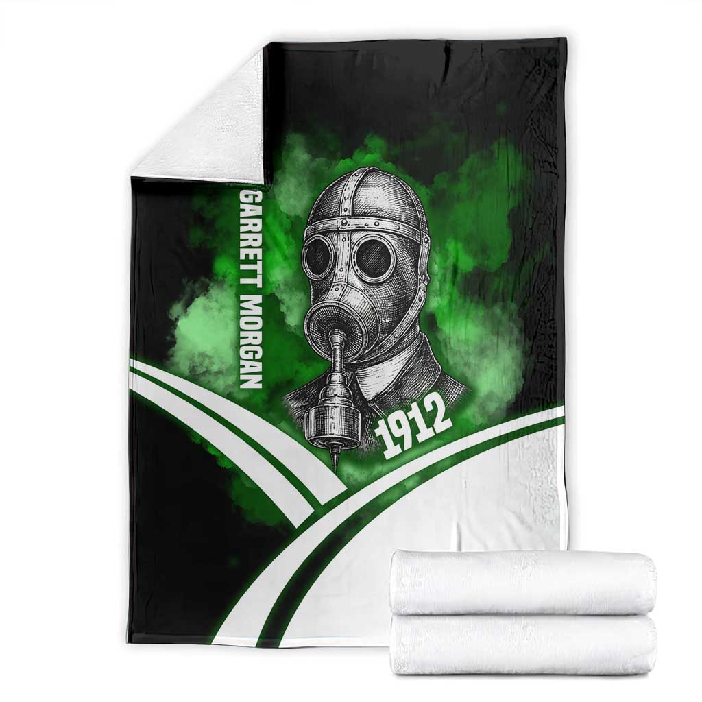 Garrett Morgan Blanket with Gas Mask Invention Illustration, Inventing to Save Lives Quote - Wonder Print Shop