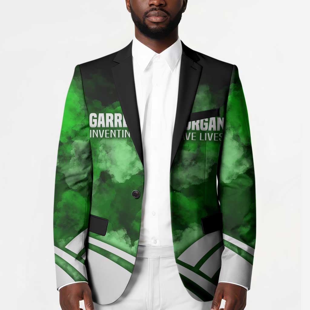 Garrett Morgan Blazer with Gas Mask Invention Illustration, Inventing to Save Lives Quote - Wonder Print Shop