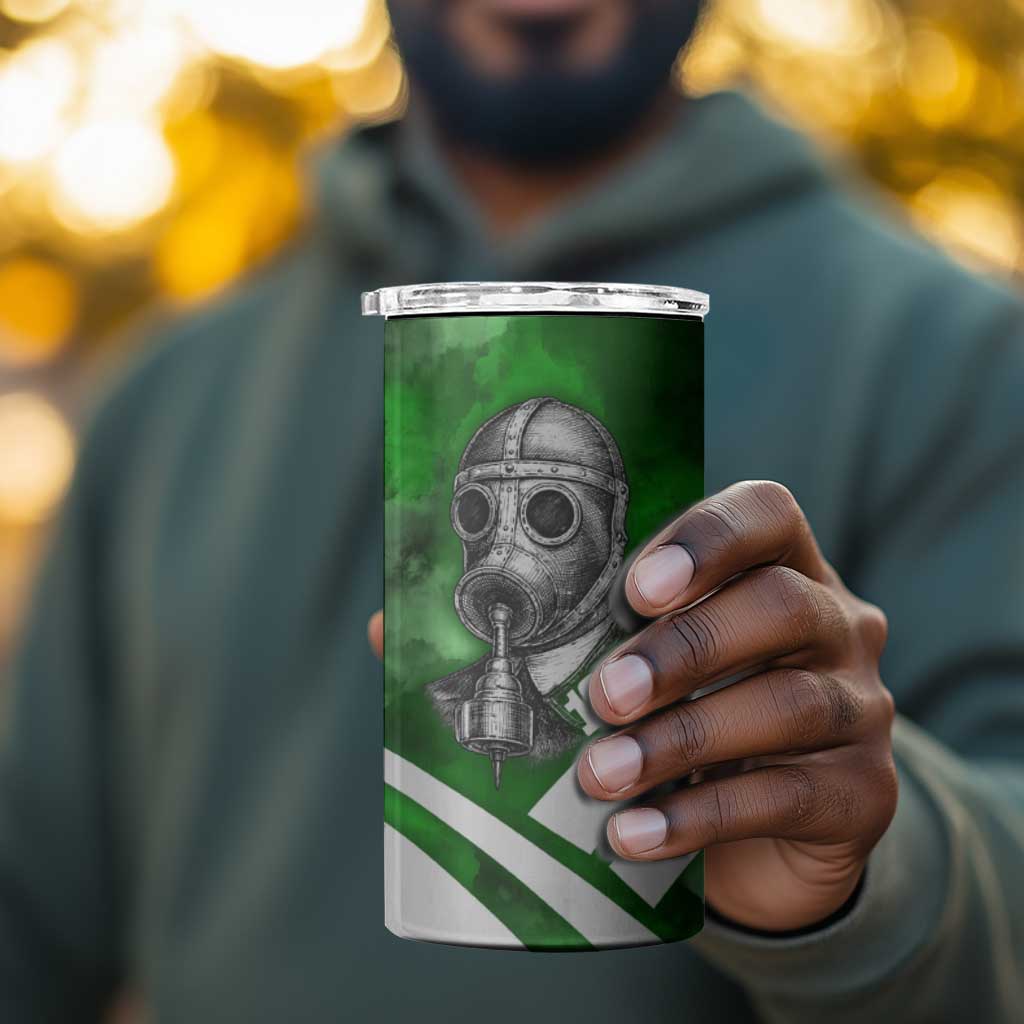 Garrett Morgan 4 in 1 Can Cooler Tumbler with Gas Mask Invention Illustration, Inventing to Save Lives Quote - Wonder Print Shop