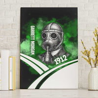 Garrett Morgan Canvas Wall Art with Gas Mask Invention Illustration, Inventing to Save Lives Quote - Wonder Print Shop