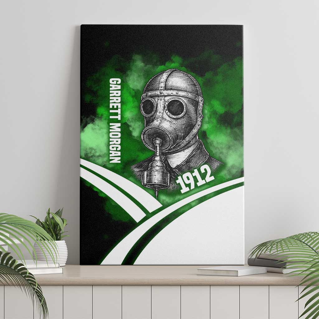 Garrett Morgan Canvas Wall Art with Gas Mask Invention Illustration, Inventing to Save Lives Quote - Wonder Print Shop