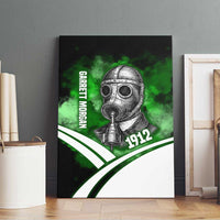 Garrett Morgan Canvas Wall Art with Gas Mask Invention Illustration, Inventing to Save Lives Quote - Wonder Print Shop