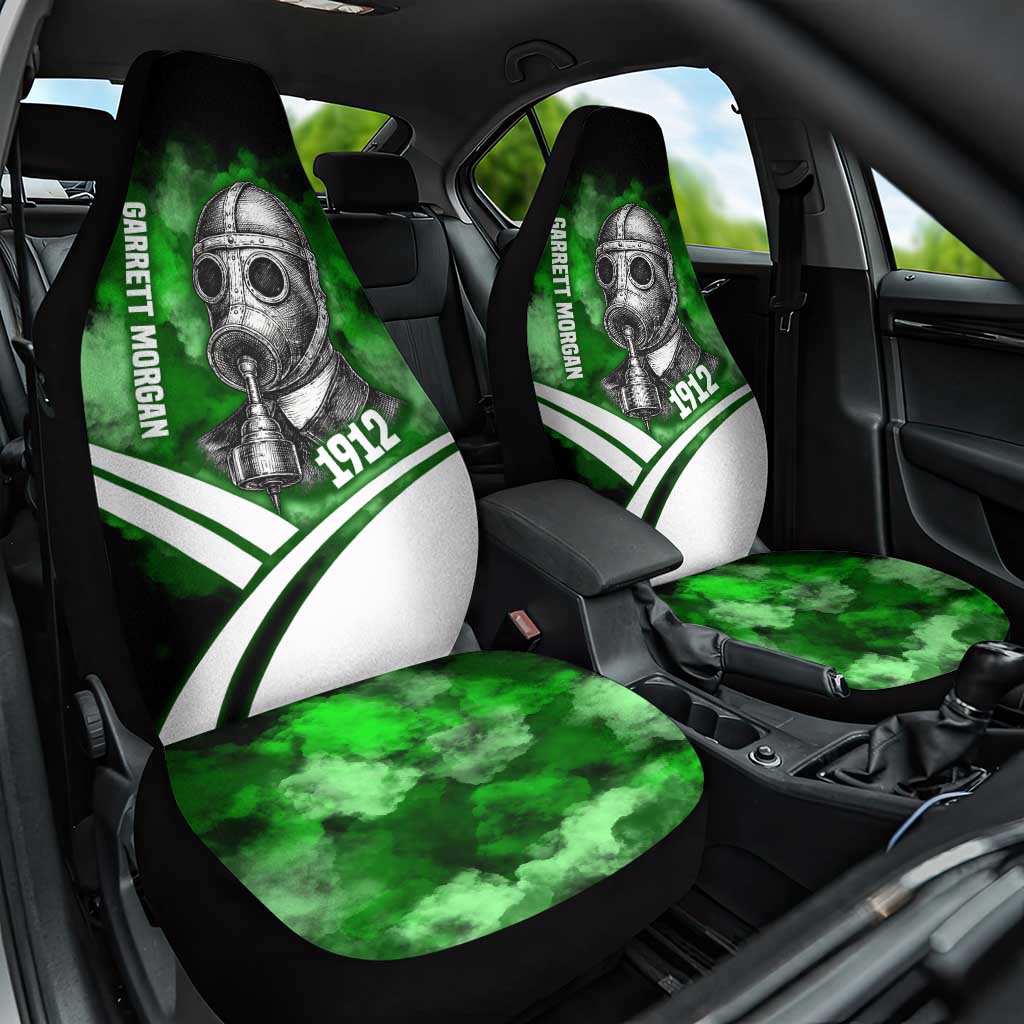 Garrett Morgan Car Seat Cover with Gas Mask Invention Illustration, Inventing to Save Lives Quote - Wonder Print Shop