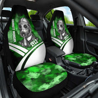 Garrett Morgan Car Seat Cover with Gas Mask Invention Illustration, Inventing to Save Lives Quote - Wonder Print Shop