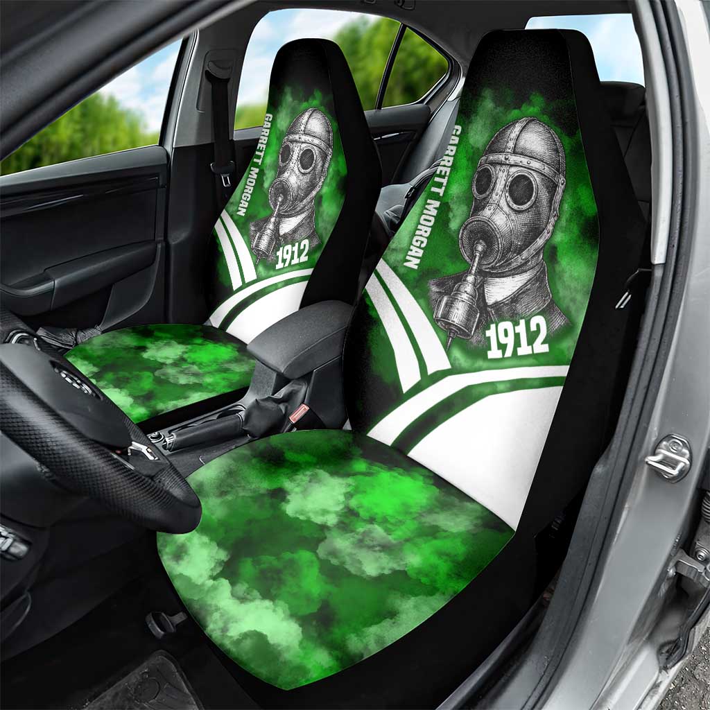 Garrett Morgan Car Seat Cover with Gas Mask Invention Illustration, Inventing to Save Lives Quote - Wonder Print Shop
