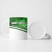 Garrett Morgan Ceramic Mug with Gas Mask Invention Illustration, Inventing to Save Lives Quote - Wonder Print Shop