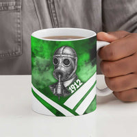 Garrett Morgan Ceramic Mug with Gas Mask Invention Illustration, Inventing to Save Lives Quote - Wonder Print Shop