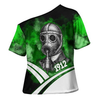 Garrett Morgan Cross Shoulder Shirt with Gas Mask Invention Illustration, Inventing to Save Lives Quote - Wonder Print Shop