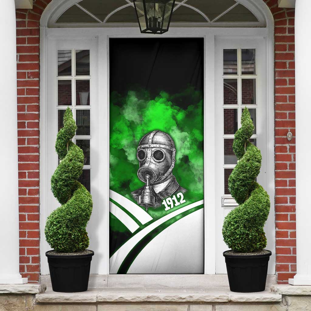 Garrett Morgan Door Cover with Gas Mask Invention Illustration, Inventing to Save Lives Quote - Wonder Print Shop