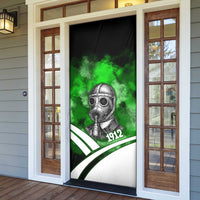 Garrett Morgan Door Cover with Gas Mask Invention Illustration, Inventing to Save Lives Quote - Wonder Print Shop