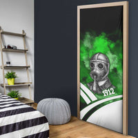 Garrett Morgan Door Cover with Gas Mask Invention Illustration, Inventing to Save Lives Quote - Wonder Print Shop