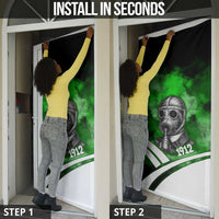 Garrett Morgan Door Cover with Gas Mask Invention Illustration, Inventing to Save Lives Quote - Wonder Print Shop