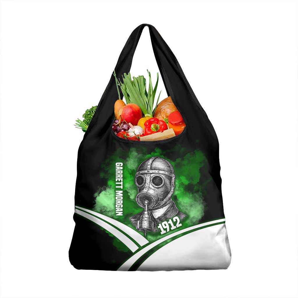 Garrett Morgan Grocery Bag with Gas Mask Invention Illustration, Inventing to Save Lives Quote - Wonder Print Shop