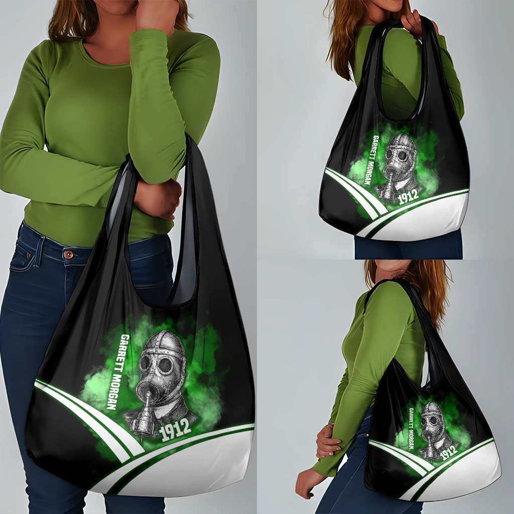 Garrett Morgan Grocery Bag with Gas Mask Invention Illustration, Inventing to Save Lives Quote - Wonder Print Shop