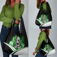 Garrett Morgan Grocery Bag with Gas Mask Invention Illustration, Inventing to Save Lives Quote - Wonder Print Shop