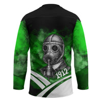 Garrett Morgan Hockey Jersey with Gas Mask Invention Illustration, Inventing to Save Lives Quote - Wonder Print Shop