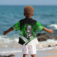Garrett Morgan Kid Hawaiian Shirt with Gas Mask Invention Illustration, Inventing to Save Lives Quote - Wonder Print Shop
