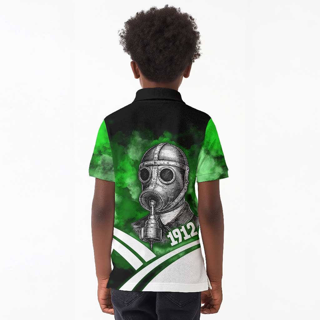 Garrett Morgan Kid Polo Shirt with Gas Mask Invention Illustration, Inventing to Save Lives Quote - Wonder Print Shop