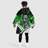Garrett Morgan Kid Wearable Blanket Hoodie with Gas Mask Invention Illustration, Inventing to Save Lives Quote - Wonder Print Shop