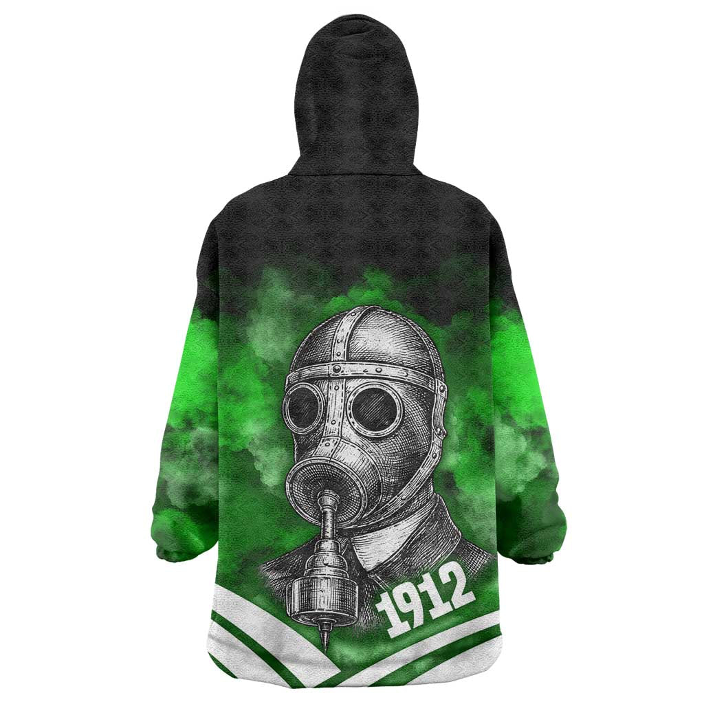 Garrett Morgan Kid Wearable Blanket Hoodie with Gas Mask Invention Illustration, Inventing to Save Lives Quote - Wonder Print Shop