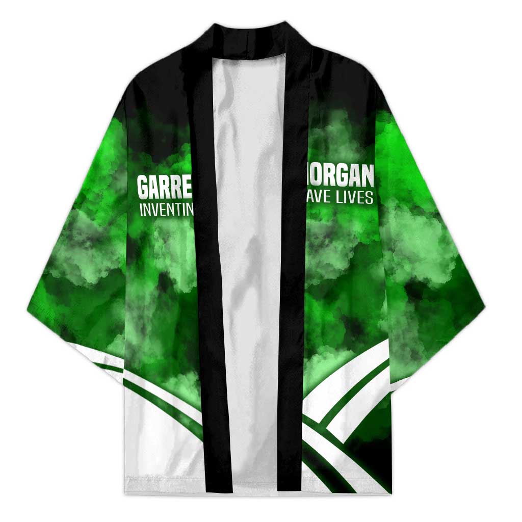 Garrett Morgan Kimono with Gas Mask Invention Illustration, Inventing to Save Lives Quote - Wonder Print Shop