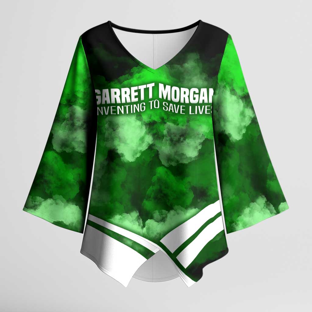 Garrett Morgan Kimono Sleeve Blouse with Gas Mask Invention Illustration, Inventing to Save Lives Quote - Wonder Print Shop