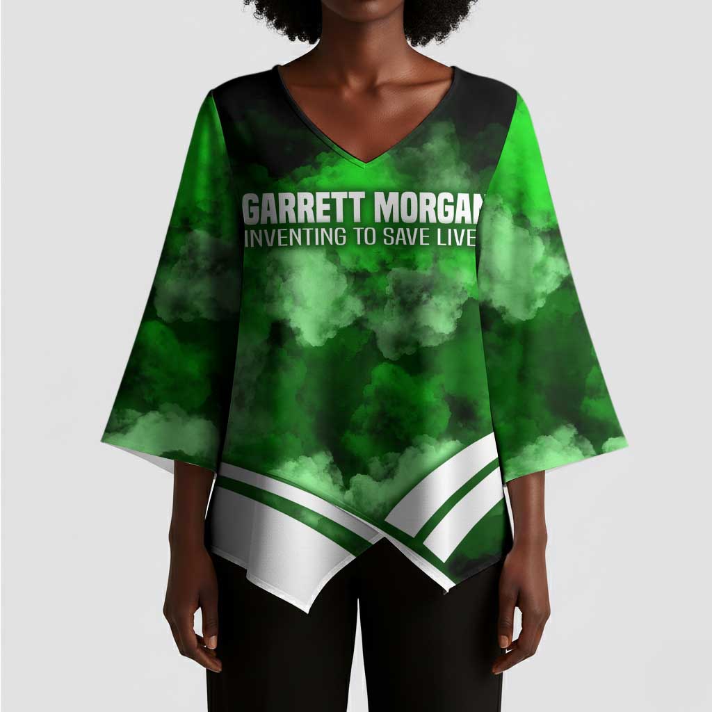 Garrett Morgan Kimono Sleeve Blouse with Gas Mask Invention Illustration, Inventing to Save Lives Quote - Wonder Print Shop