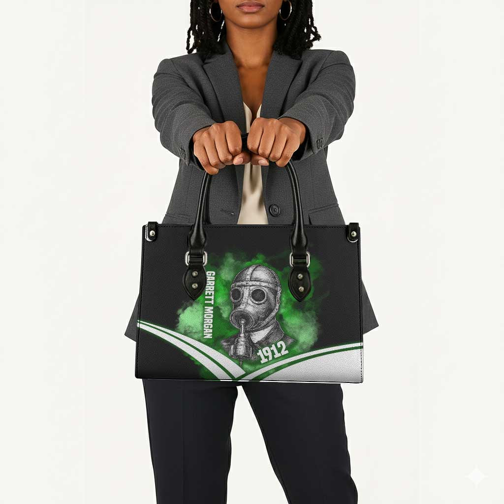 Garrett Morgan Leather Bag with Gas Mask Invention Illustration, Inventing to Save Lives Quote - Wonder Print Shop
